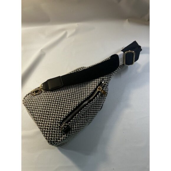 Beige Black Tweed Crossbody Bag for Women‎ - Picture 2 of 8